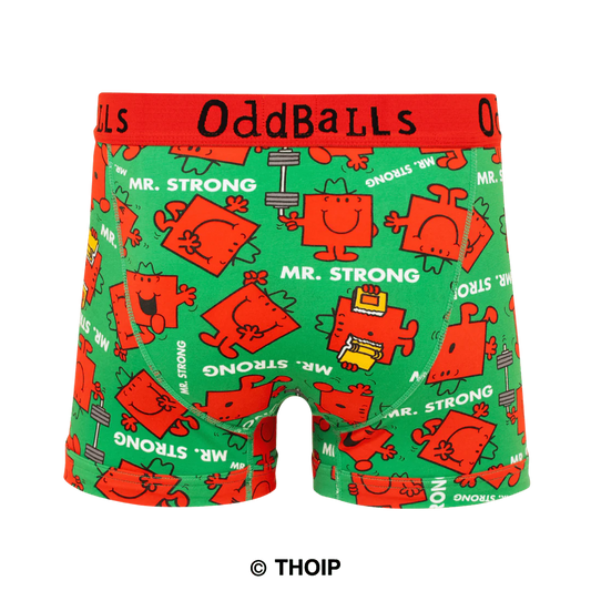 OddBalls Mr Strong - Mr Men - Mens Cotton Boxer Shorts