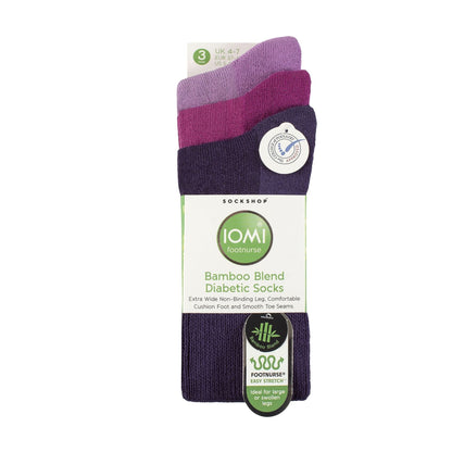 3 Pack Extra Wide Bamboo Diabetic Socks for Swollen Legs