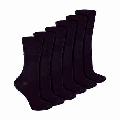 6 Pack Ladies Non Elastic Bamboo Diabetic Socks