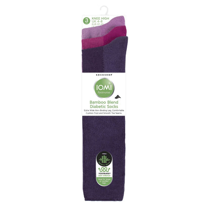 3 Pack Knee High Soft Bamboo Diabetic Socks