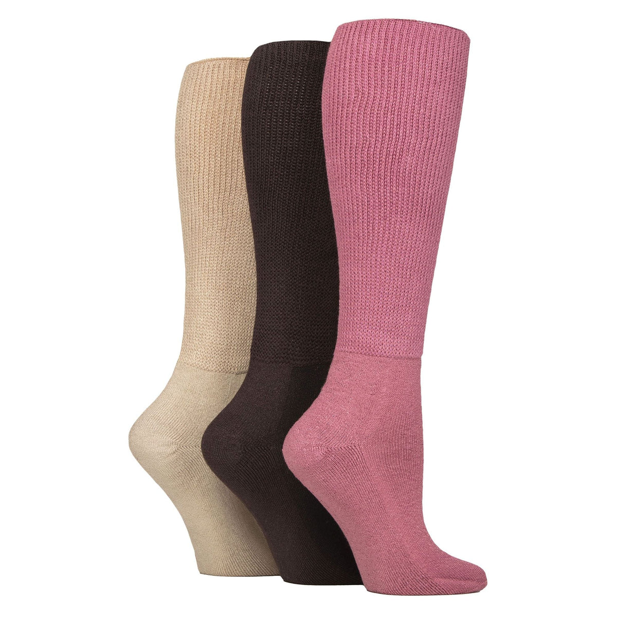 3 Pack Knee High Soft Bamboo Diabetic Socks