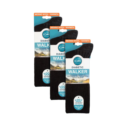 3 Pack Diabetic Walking Socks for Men & Ladies | Extra Wide Wool Hiking Socks