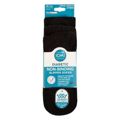 3 Pairs Diabetic Socks with Grips | Extra Wide Non Slip Slipper Socks