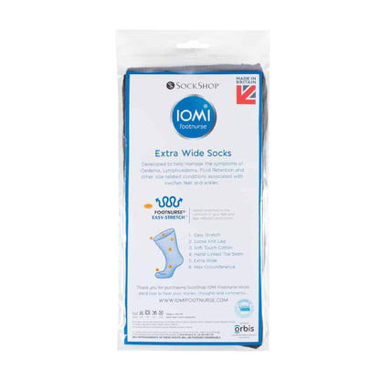 1 Pack Extra Wide Loose Fit Cotton Oedema Socks for Swollen Ankles