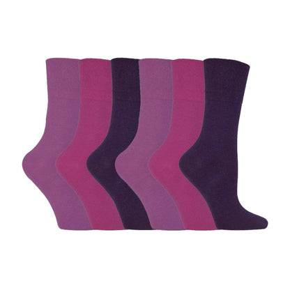 6 Pack Ladies Non Elastic Cotton Diabetic Socks with Seamless Toe