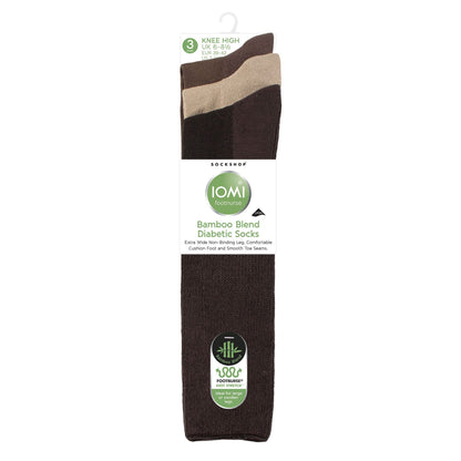 3 Pack Knee High Soft Bamboo Diabetic Socks
