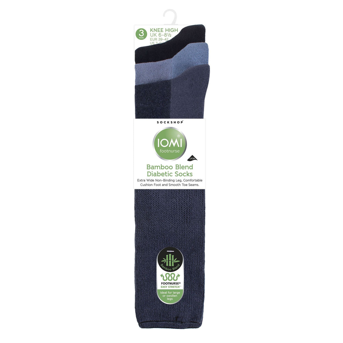 3 Pack Knee High Soft Bamboo Diabetic Socks