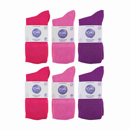 12 Pairs Ladies Diabetic Bamboo Socks | Non Elastic Gentle Grip Top Socks