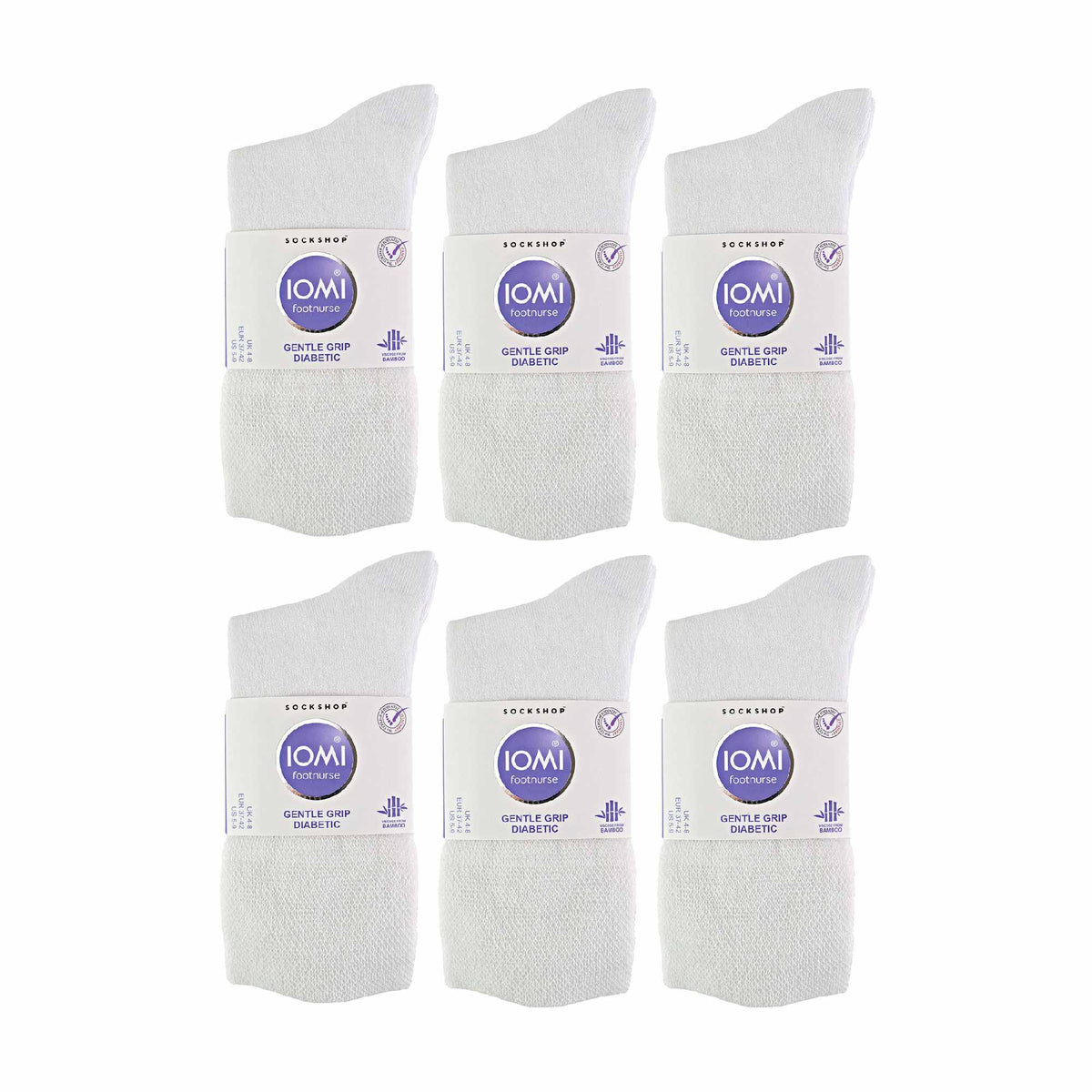 12 Pairs Ladies Diabetic Bamboo Socks | Non Elastic Gentle Grip Top Socks