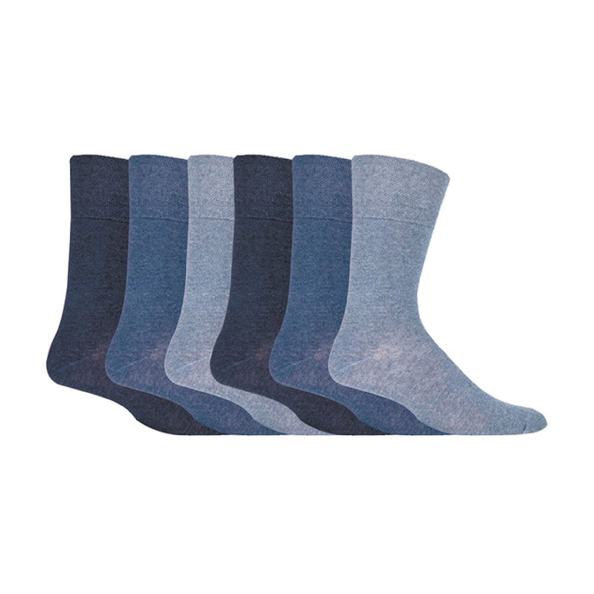 6 Pack Men’s Non-Elastic Cotton Diabetic Socks with Seamless Toe