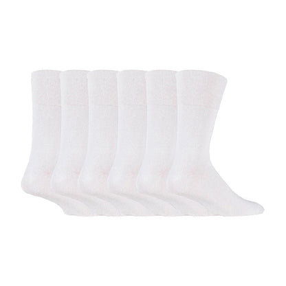 6 Pack Mens Non Elastic Cotton Diabetic Socks with Seamless Toe 12-14 UK