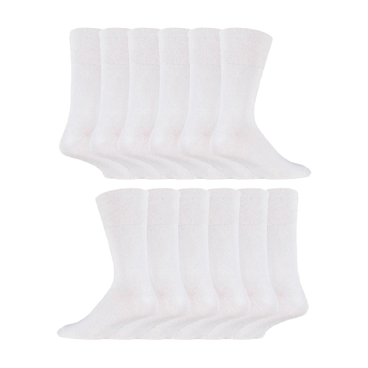 12 Pairs Mens Gentle Grip Top Diabetic Socks | Non Elastic Cotton Socks