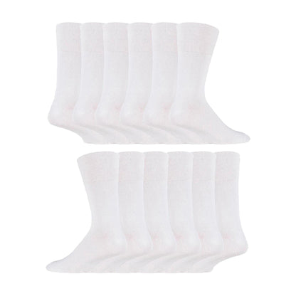 12 Pairs Mens Gentle Grip Top Diabetic Socks | Non Elastic Cotton Socks