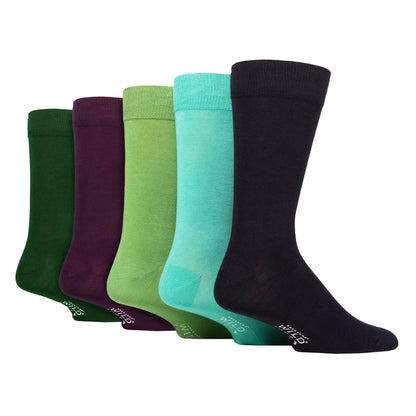 5 Pack Mens Plain Coloured Bamboo Dress Socks