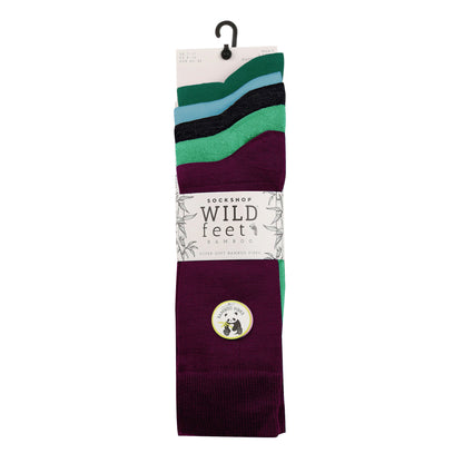 5 Pack Mens Plain Coloured Bamboo Dress Socks