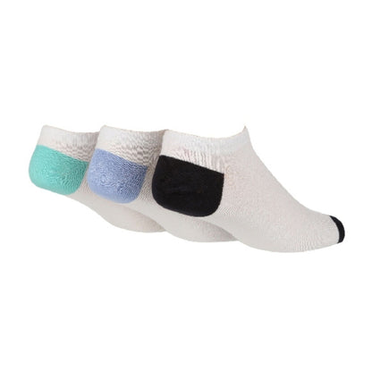 3 Pack Mens Bamboo Trainer Socks with Coloured Heel & Toe