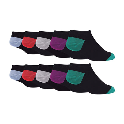 10 Pack Mens Bamboo Trainer Socks | Anti-Slip Cushioned Low Cut Sports Socks