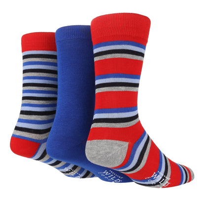 6 Pairs Mens Multipack Bamboo Dress Socks with Stylish Stripes and Polka Dots