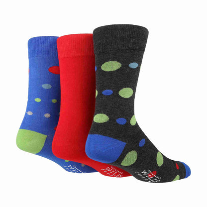 3 Pack Mens Colourful Modern Patterned Bamboo Dress Socks