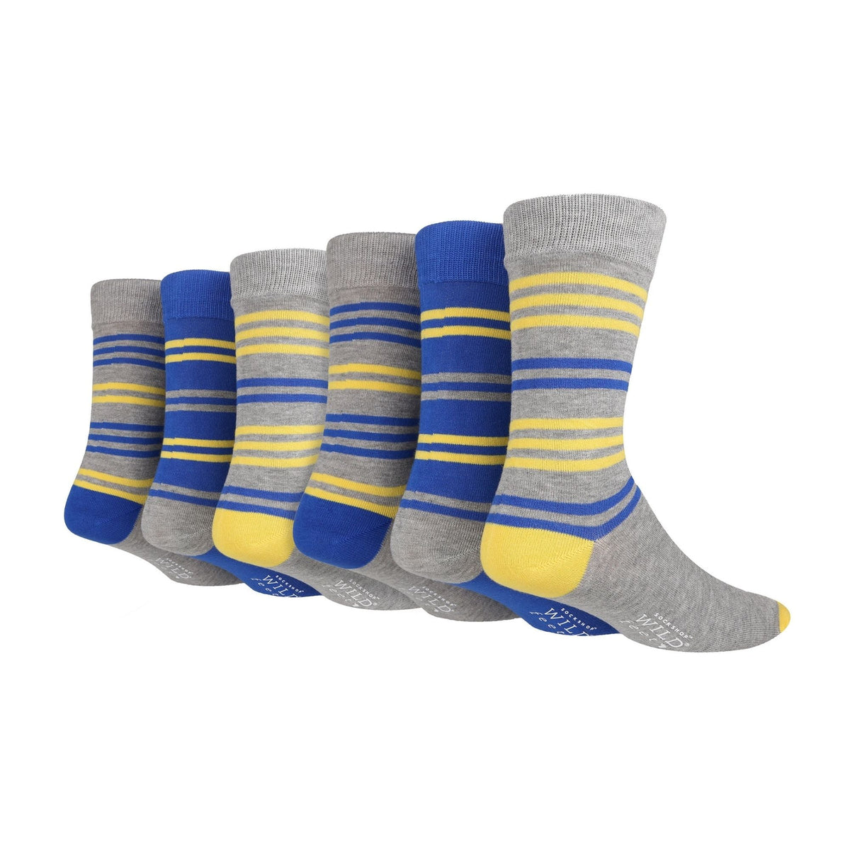 6 Pairs Mens Multipack Bamboo Dress Socks with Stylish Stripes and Polka Dots