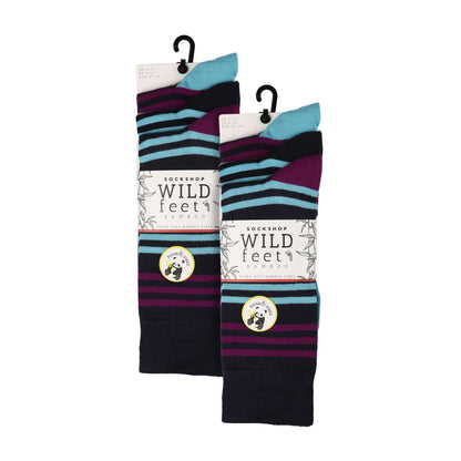 6 Pairs Mens Multipack Bamboo Dress Socks with Stylish Stripes and Polka Dots