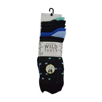 5 Pack Mens Colourful Striped Patterned Bamboo Dress Socks