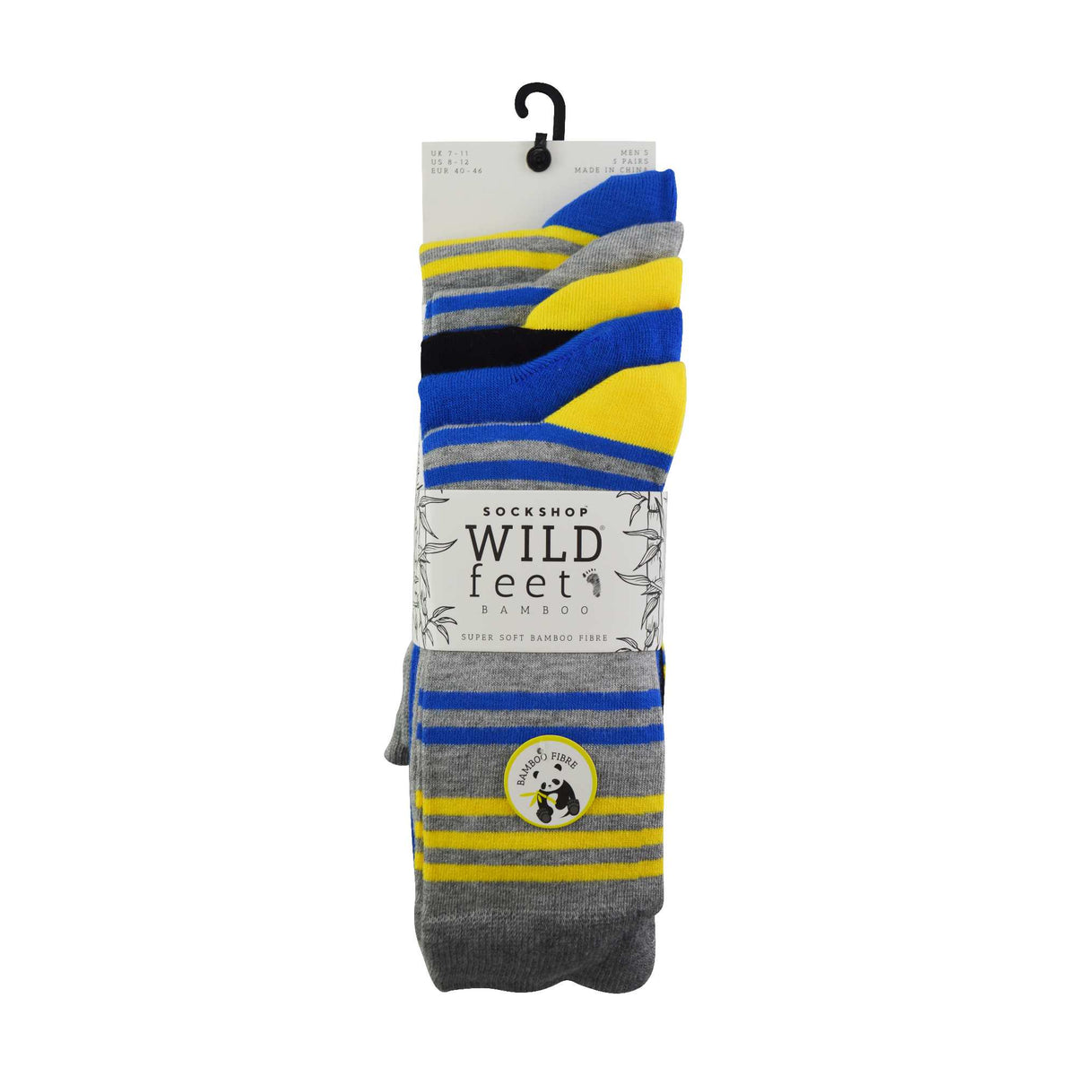 5 Pack Mens Colourful Striped Patterned Bamboo Dress Socks