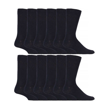 Mens Cotton Plain Black Dress Socks (Multipack Options)