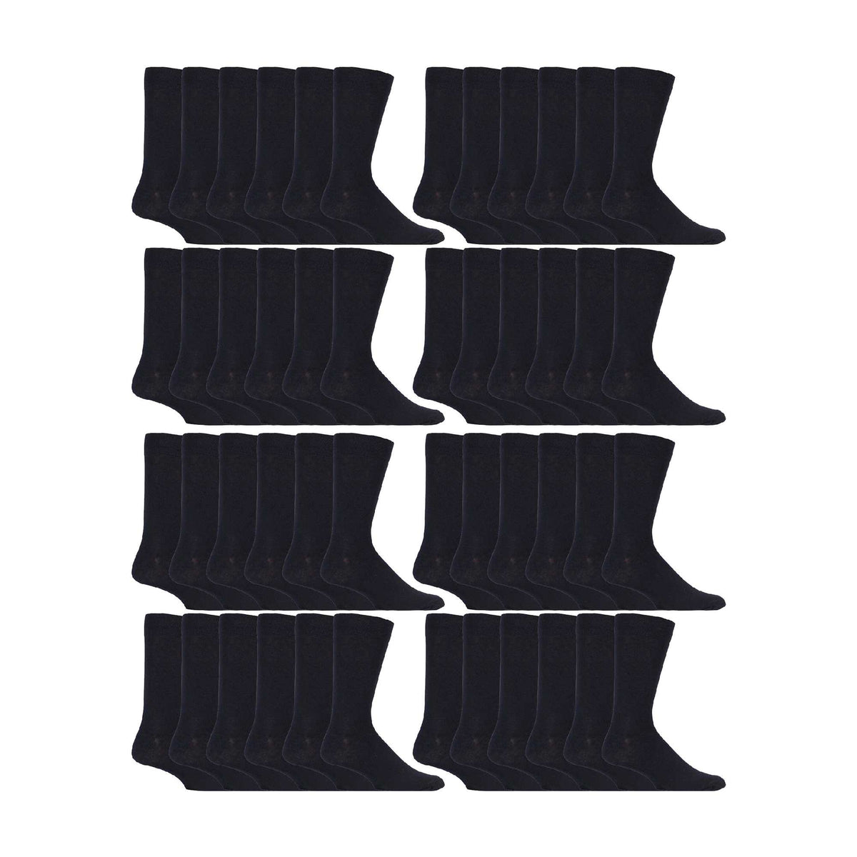 Mens Cotton Plain Black Dress Socks (Multipack Options)
