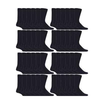 Mens Cotton Plain Black Dress Socks (Multipack Options)