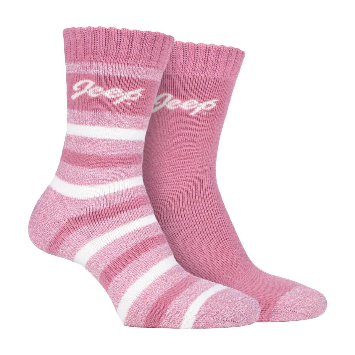 Breathable Cushioned Thermal Boot Socks - 2 Pack Striped Socks for Women
