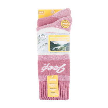 Breathable Cushioned Thermal Boot Socks - 2 Pack Striped Socks for Women