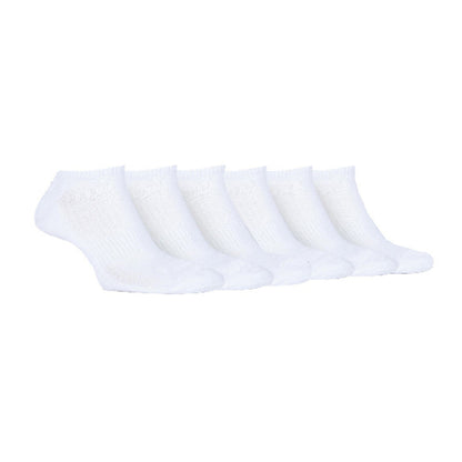 6 Pack Ladies Cotton Cushioned Low Cut Sport Ankle Socks for Running
