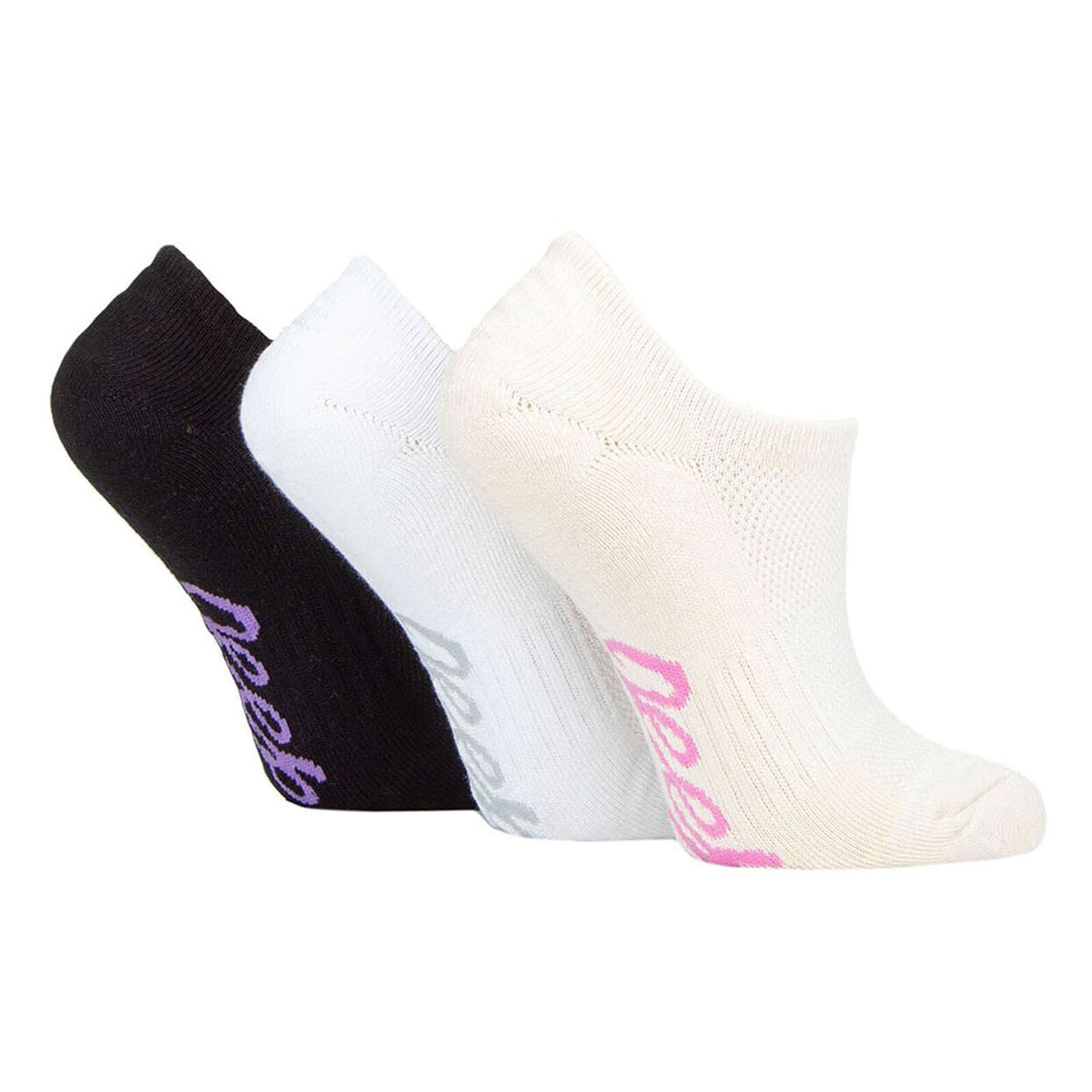 3 Pack Ladies Anti Blister Bamboo No Show Socks with Non Slip Heel Grip