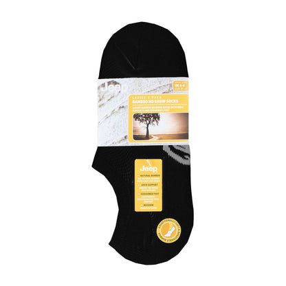 3 Pack Ladies Anti Blister Bamboo No Show Socks with Non Slip Heel Grip