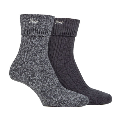 2 Pack Ladies Turn Cuff Boot Socks | Performance Polyester Walking Socks