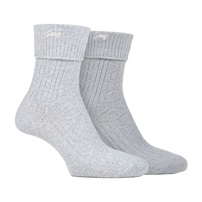 2 Pack Ladies Turn Cuff Boot Socks | Performance Polyester Walking Socks