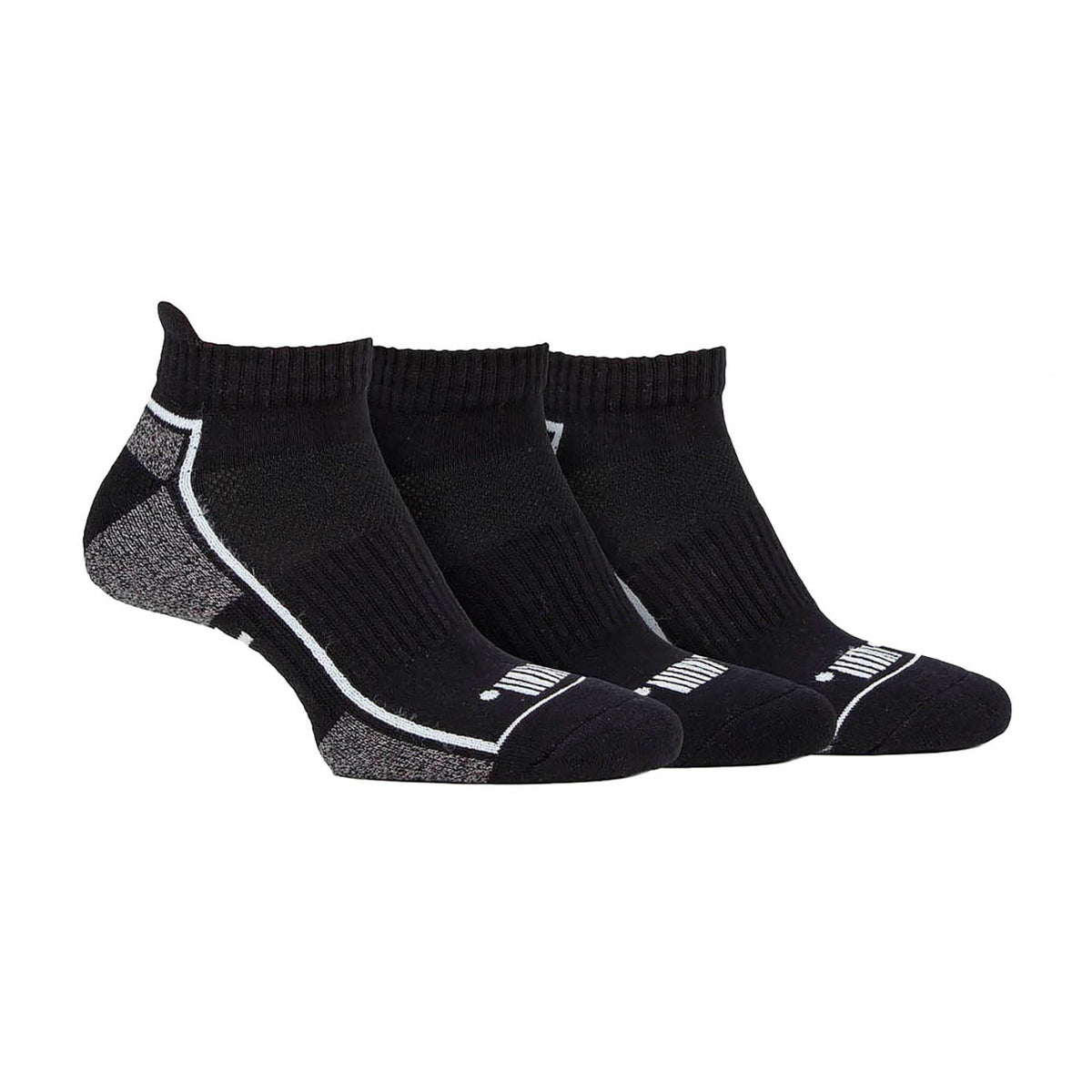 Pack of 3 Men's Trainer Liners Socks | Low Cut Cushioned Sport Ankle Socks