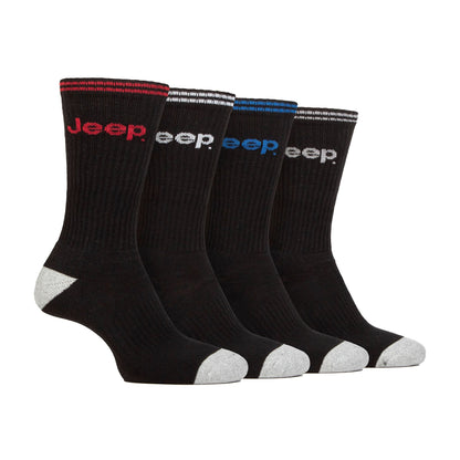Men's Cushioned Crew Socks - 4 Pack Sport Running Socks