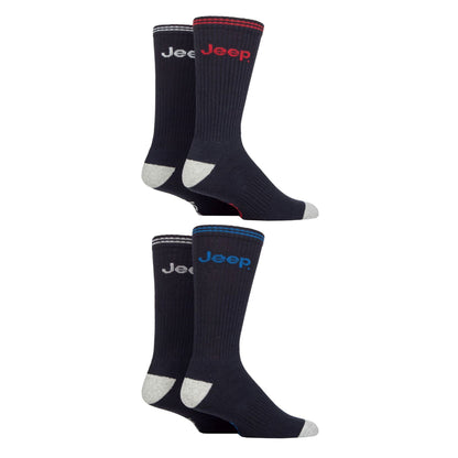 Men's Cushioned Crew Socks - 4 Pack Sport Running Socks