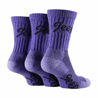 3 Pack Ladies Cotton Cushioned Hiking Socks