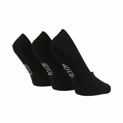 3 Pack Ladies Bamboo Invisible Socks with Silicone Heel Grip