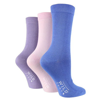 3 Pack Ladies Plain Coloured Bamboo Socks for Summer