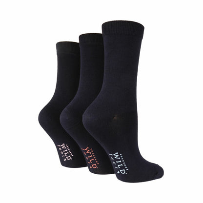 3 Pack Ladies Plain Coloured Bamboo Socks for Summer