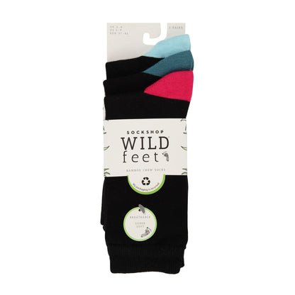 3 Pack Ladies Plain Coloured Bamboo Socks for Summer