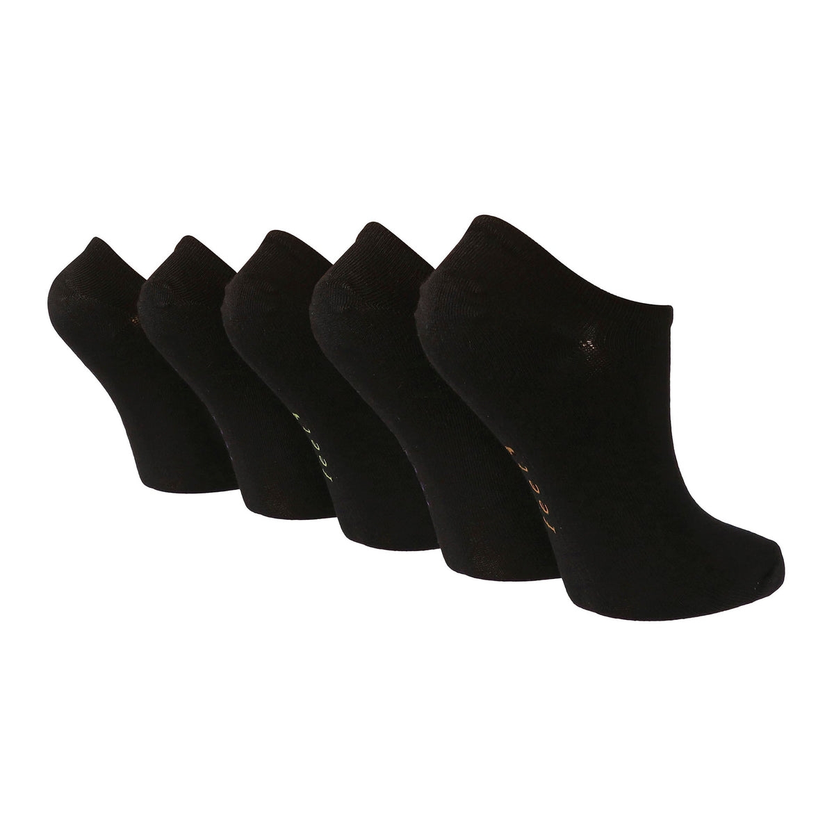 5 Pack Ladies Plain Contrast Liner Socks