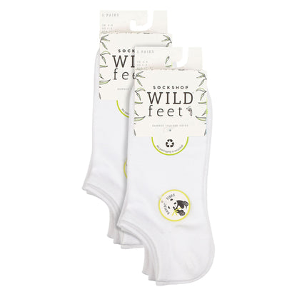 10 Pairs Ladies Bamboo Trainer Socks with Reinforced Heel & Toe