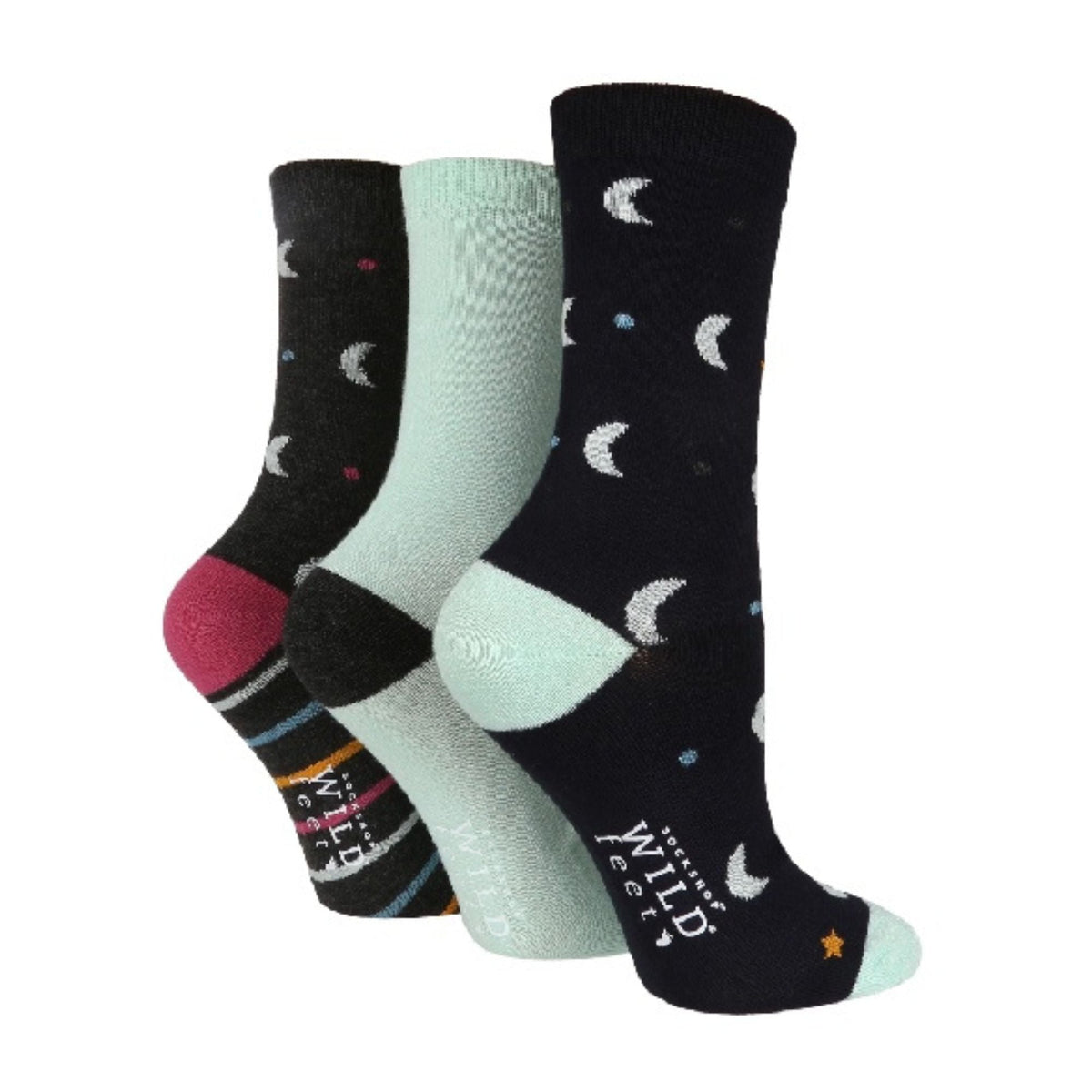 3 Pack Ladies Patterned Bamboo Socks for Summer