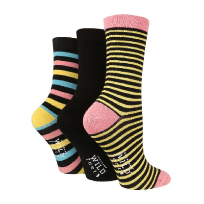 3 Pack Ladies Patterned Bamboo Socks for Summer