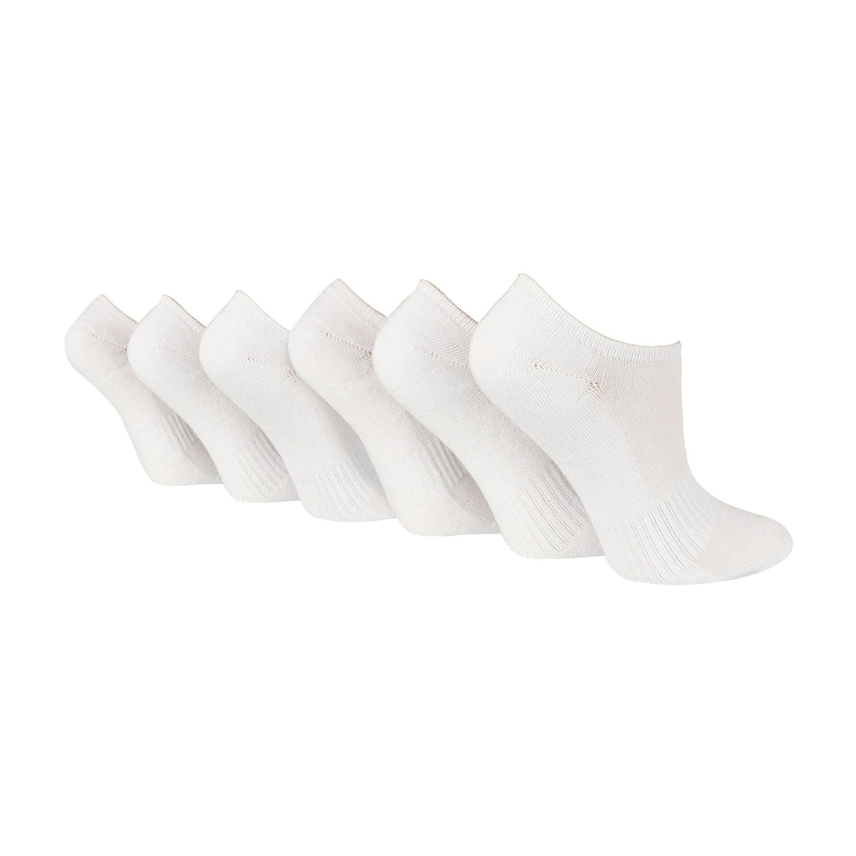 6 Pack Ladies Bamboo Sport Trainer Socks: Low Cut, Cushioned, Athletic Socks